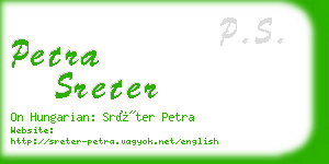 petra sreter business card